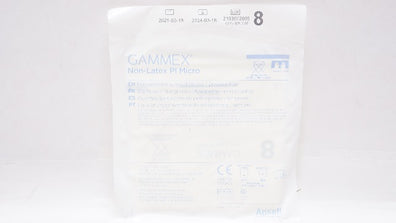 Ansell 20685980 Gammex Non-Latex PI Micro Powder-Free Surgical Gloves, Size 8